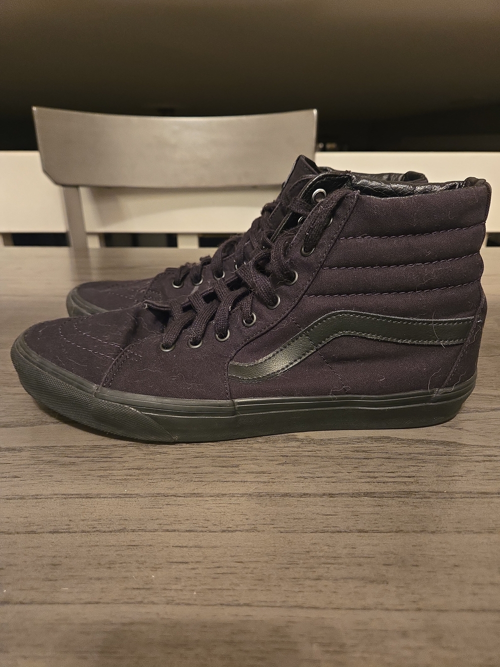 Vans Sk8-Hi Mono Black Canvas Skate Shoes Men’s Size 11